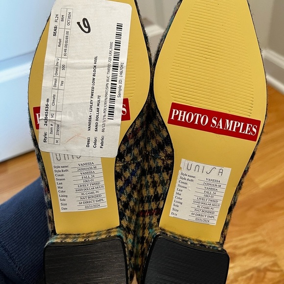 Talbots Vanessa Tweed Block Heels Size 6 | NWOT Sand Dollar Low Pumps - Picture 6 of 12